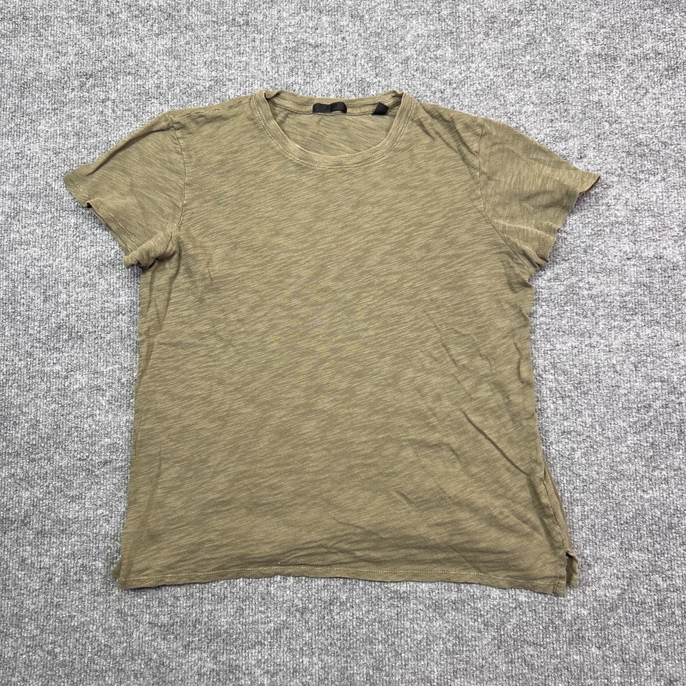 ATM Shirt Womens Medium Green 100% Cotton Slub Crew Neck Short Sleeve Tee